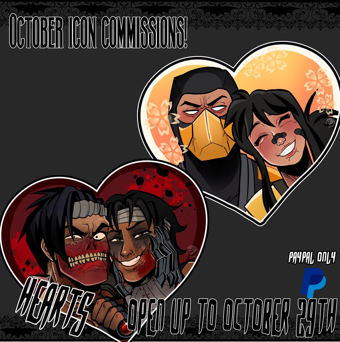 nach880's tweet photo. Helloo I'm opening these c🎱mmissions for October!
Little theme shaped icons for couples or one character
Only for most of the month of October🎃
Prices are in PayPal and in ARG$ for MP🇦🇷 https://t.co/ofOQNOIeqX