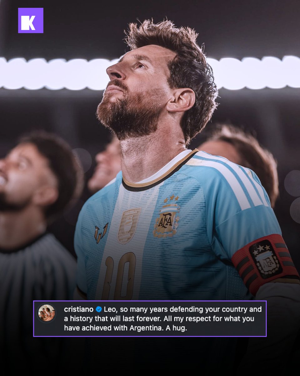 the_kitbug's tweet photo. Cristiano Ronaldo to Leo Messi ❤️🤍
.
.
.
#ronaldo #messi #TheGoat https://t.co/hGW6dC4uOr