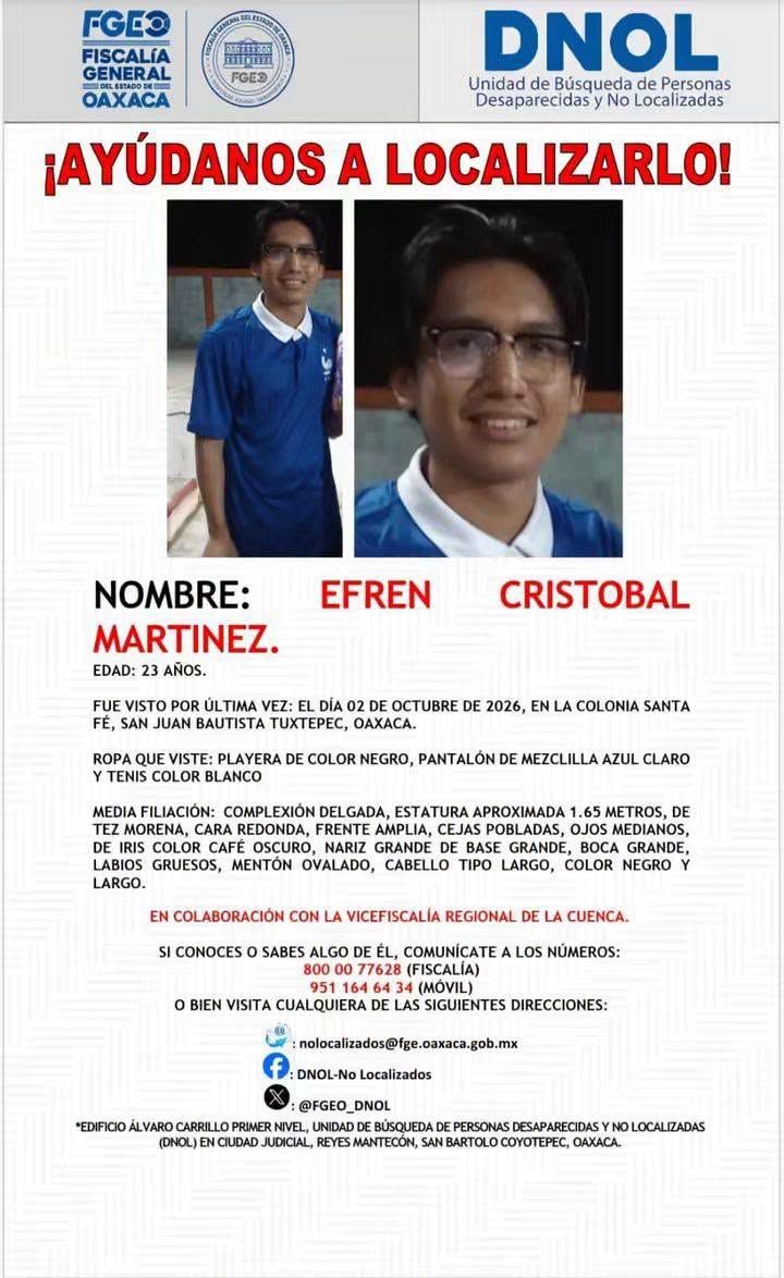 ELPINERO's tweet photo. #AUXILIOSOCIAL🆘 #COMPARTIR 🙏🏼 #Tuxtepec suma 5 personas desaparecidas en 18 días; familias piden ayuda para encontrarlas.

➡️ Las familias y autoridades mantienen las solicitudes de colaboración ciudadana para obtener información que permita establecer su paradero. 

https://t.co/viknAiMY09