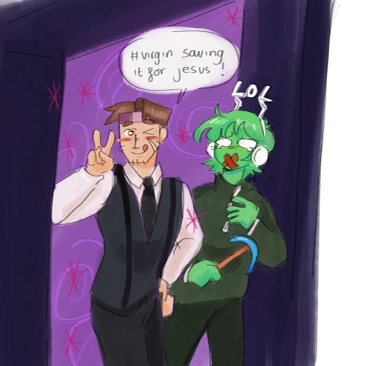 cheekyb4lls's tweet photo. not my usual posting but i really love boosfer and schpood’s dynamic so i had to draw them #soulsmp #schpood #boosfer https://t.co/5YDjB4yXgj