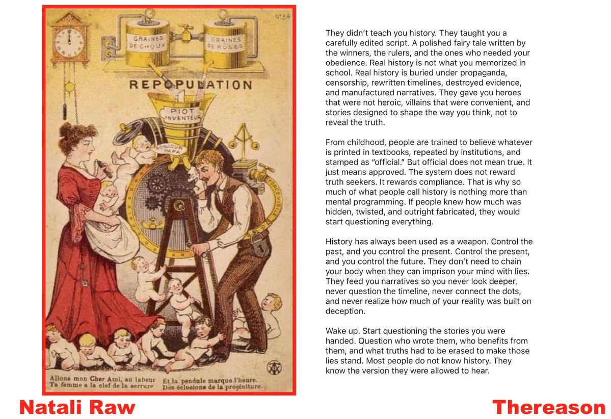 Thereason_2's tweet photo. #Thereason #RealHistory #Repopulation #Programming https://t.co/LjC3E04iGE