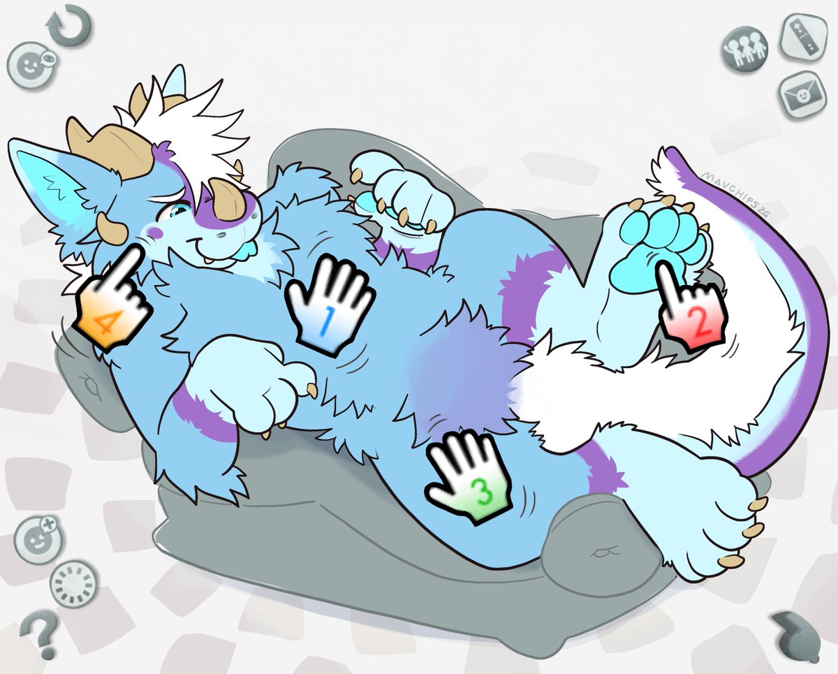 RuffleMcfluffle's tweet photo. I’m gonna need more Wii remotes :3  
🎨 @mavchips https://t.co/dFF1SGNtj4