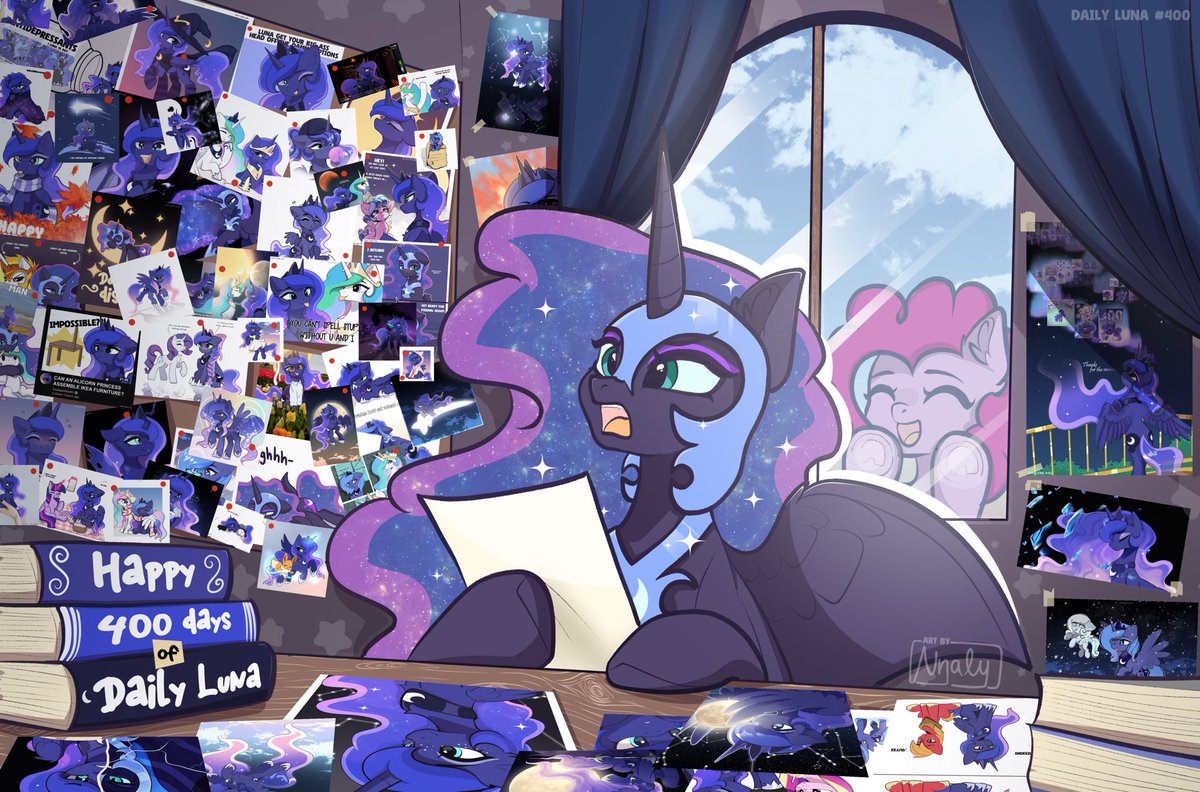 NnalyArt's tweet photo. Day 400 of drawing Princess Luna

Thank you for sticking with me through another milestone :) and happy Pinkie Pie day!🩷

#mlp #mylittlepony #dailyluna https://t.co/PjfWDUNN8w