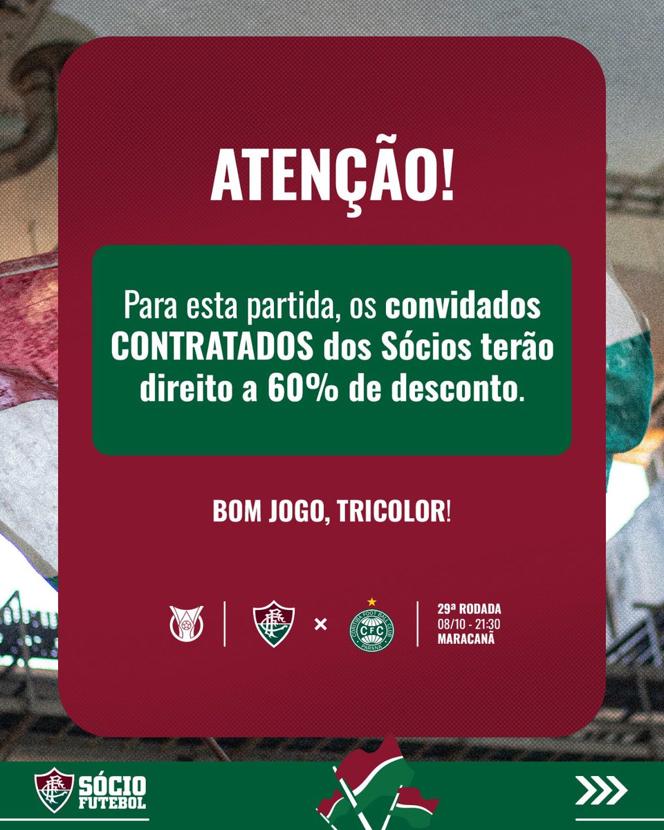 SocioDoFlu's tweet photo. DE VOLTA AO MARACA! É #DIADEFLU! 🇭🇺🇭🇺
Tricolor, confira as principais informações para a partida de hoje, contra o Coritiba!
#SejaSócio e viva o Fluminense >> https://t.co/YZo56qk7Qh https://t.co/cDr2bg8Etb