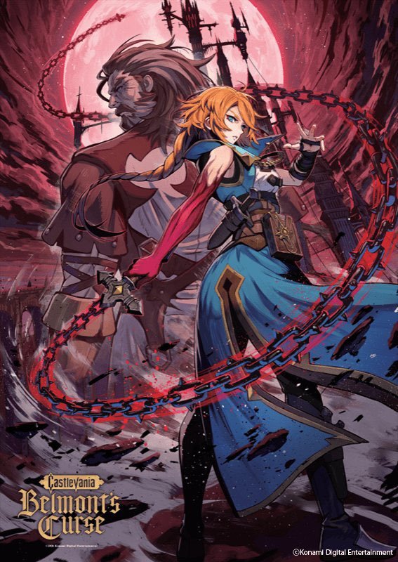 RetroGeekArt's tweet photo. The new art for #Castlevania Belmont's Curse is spectacular. I love how they brought back the design of the Combat Cross from Lord of the Shadows. #Belmont https://t.co/Acvtr3FvSg