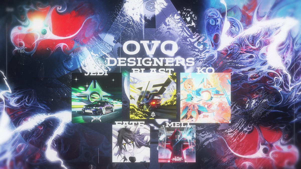 WeAreOVO_'s tweet photo. Introducing the OVO Design team! 🖼️

@BlastXV 
@kodesignspsd 
@fateqxe 
@onlymeli8 
@JediPSD https://t.co/BlGuM8Ugu6