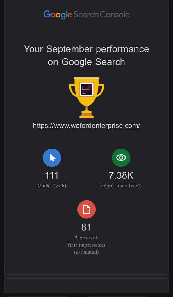 ApexCodeStudio's tweet photo. 111 clicks. 7,380 impressions. 81 pages ranking on Google.
One month. One client. Real results.
The CEO of WeFord Enterprise didn't just get traffic — he got conversions.
This is what it looks like when SEO is built into the foundation.
Apex Code
🔗 https://t.co/jsWd26Dmxm https://t.co/H4cT21Ej9b