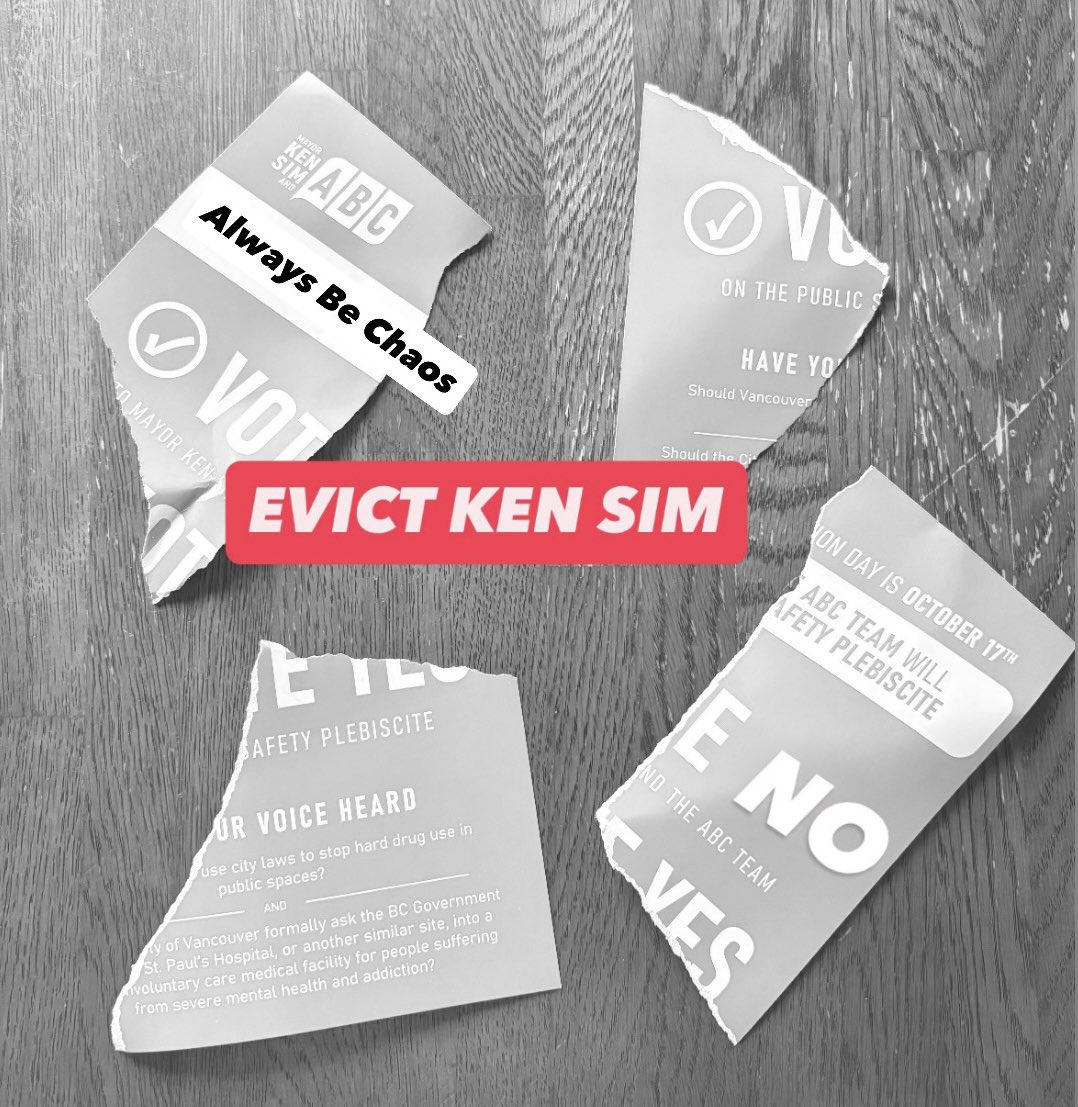 comicsfun_30's tweet photo. Another ABC phamplet destroyed! #evictkensim   #stopthepolice https://t.co/SZ4UnK06lx