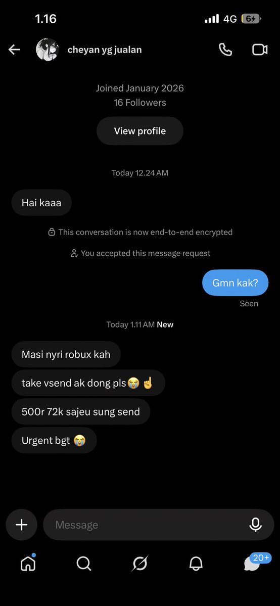 hijklmnono's tweet photo. Tiati kalau ada yg nawarin robux dengan embel embel urgent dan di bawah harga pada umumnya https://t.co/DOmYIsxCxG