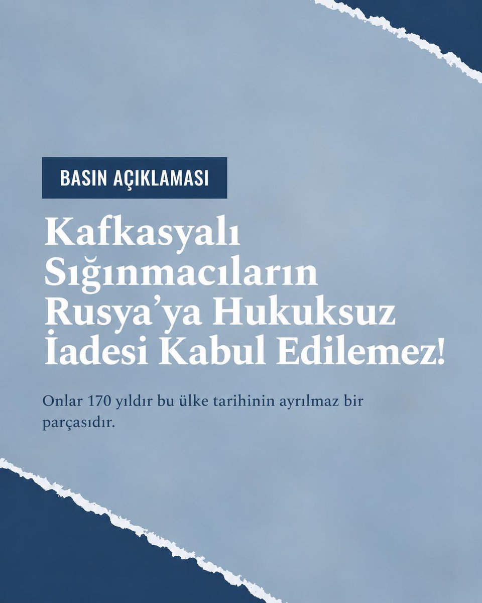 eskafder's tweet photo. 63 Sivil Toplum Kuruluşundan Ortak Basın Bildirisi.

"KAFKASYALI SIĞINMACILARIN RUSYA'YA HUKUKSUZ İADESİ KABUL EDİLEMEZ!"

#muhacirleredokunma https://t.co/syr3VY4g7s