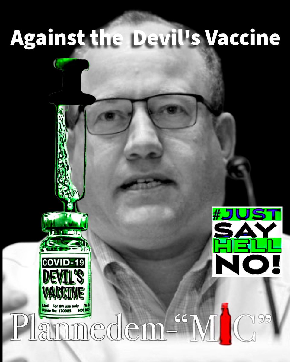 StandUpIn2025's tweet photo. These are images of good influential people who are against  “The Devil’s Vaccine”. Like them, the people need to  #justsayhellno to the the “Devil’s Vaccine”. Watch Plannedem-MIC on Rumble https://t.co/WNVE76pFZV  Get your Dr. Sick in jail tee: https://t.co/2d8WrtKqB6 https://t.co/2VzJjc2x24