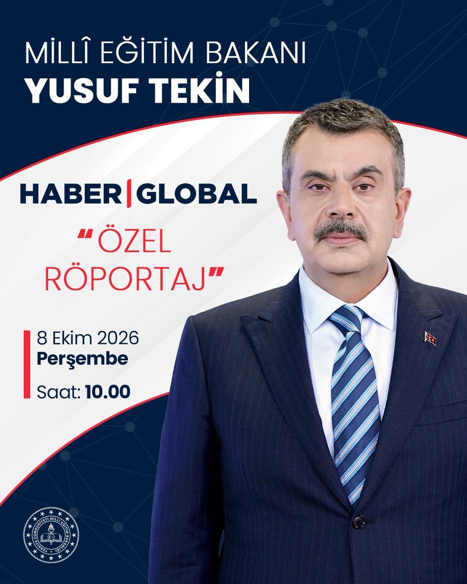 YilmazzGuney's tweet photo. Millî Eğitim Bakanımız Sayın Yusuf Tekin, Haber Global Televizyonu “Özel Röportaj” Canlı Yayınında Salih Nayman’ın Konuğu Olacak… https://t.co/oYnb1VB2kA