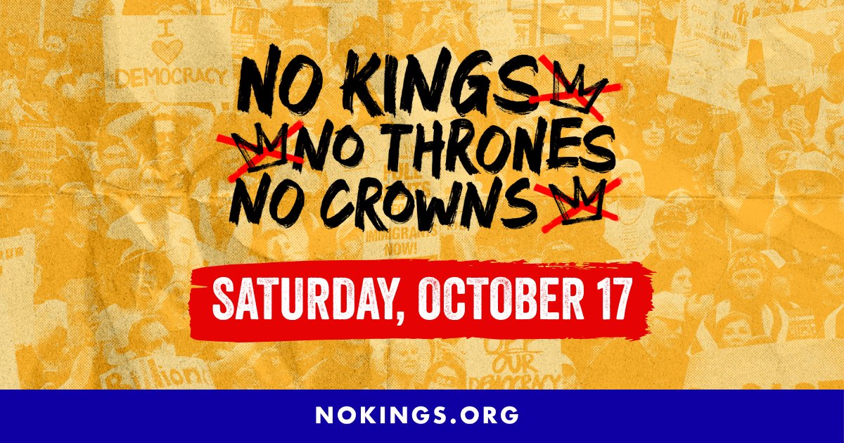 MassClimate's tweet photo. On October 17th, we defend our rights by fueling the largest early vote in history. No wannabe kings--just us. It is time to protect our rights at the ballot box. https://t.co/uT3c5ynyDJ 

#NoKingsDay https://t.co/WXdac4tkLi