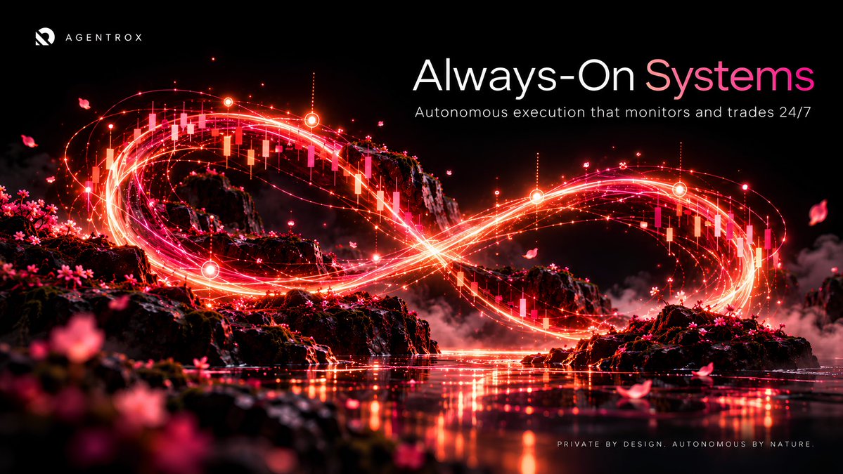 agentrox_'s tweet photo. Humans trade when they are online.

Agents do not have that limitation.

They can monitor changing spreads, liquidity, volatility, and market structure around the clock, then execute only when their predefined conditions are satisfied.

For always-on tokenized markets, that matters.

AgentRox $AGNROX turns trading strategies into continuously operating execution systems.