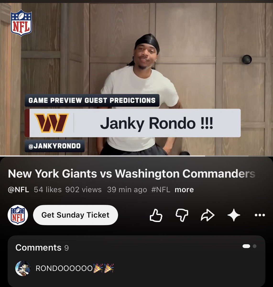 JankyRondo's tweet photo. RG WE Made The NFL Youtube Page 

GOD IS THE GREATEST! AINT HE 

Thank You @NFL https://t.co/rmcXPadpht