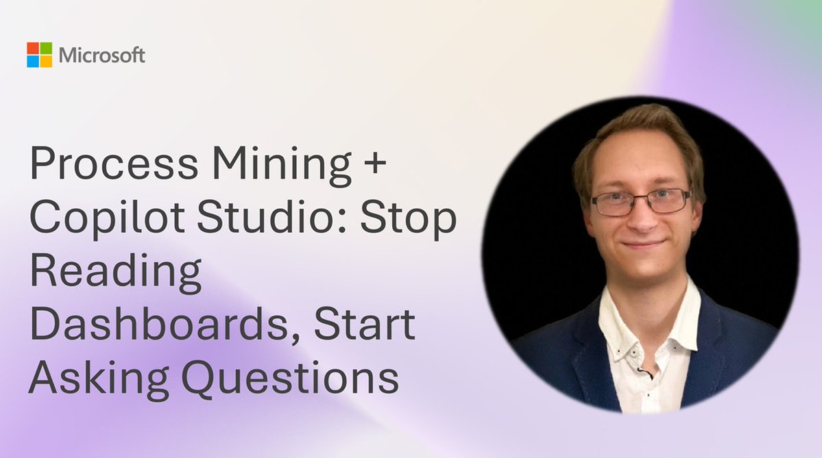 Microsoft365Dev's tweet photo. 💡 Process insights should be easier to ask for!
Elliot Margot shows how #ProcessMining and #CopilotStudio can use MCP to answer questions about #PowerAutomate failures, bottlenecks, throttling, and cycle times.
📺 Watch now → https://t.co/JbsEJJ0q9I https://t.co/5o8vU2Epoj