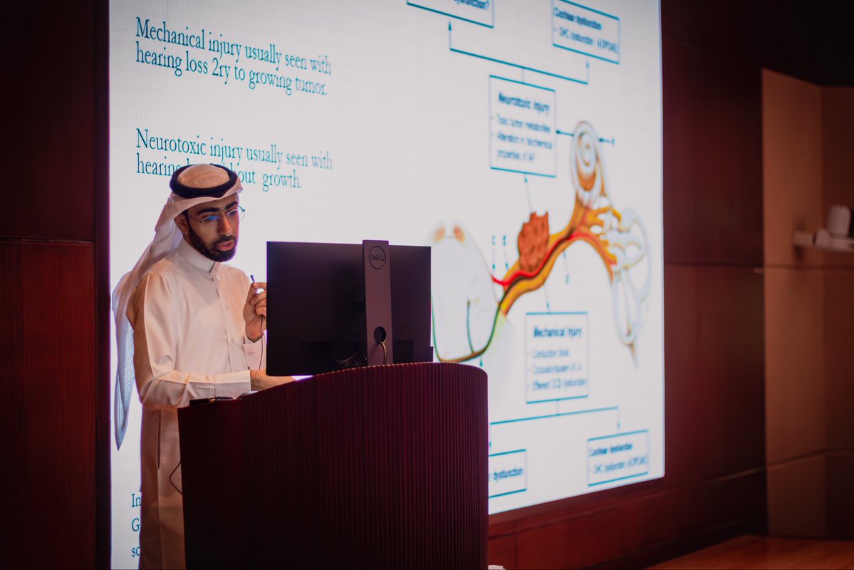 EPNC_IAU's tweet photo. 🧠The Eastern Province Neurosurgery Club held its first monthly session on vestibular schwannoma management, presented by Dr. Hashem Al Salman Consultant Neurosurgeon

The session highlighted key treatment considerations across different tumor sizes and surgical decision-making. https://t.co/f2VZUa5ZX9
