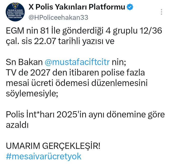 HPoliceehakan33's tweet photo. 4 gruplu 12/36, 1 AYDA ÇÖKTÜ‼️

Sn Bakan SÖZÜNÜZE NE OLDU⁉️

12/36 çalışan Birçok İl Okul görevi için yine 12/24 e geçti,
Yani YİNE polisin, eşinden çocuklarından ZAMANI ÇALINDI‼️

HADİ VERİN MESAİ ÜCRETİNİ
POLİSE GELİNCE YOK‼️

Polis 50 bin okula nasıl YETİŞSİN⁉️
SİZE SÖYLEDİK👇🏻 https://t.co/My2SucU5Jb