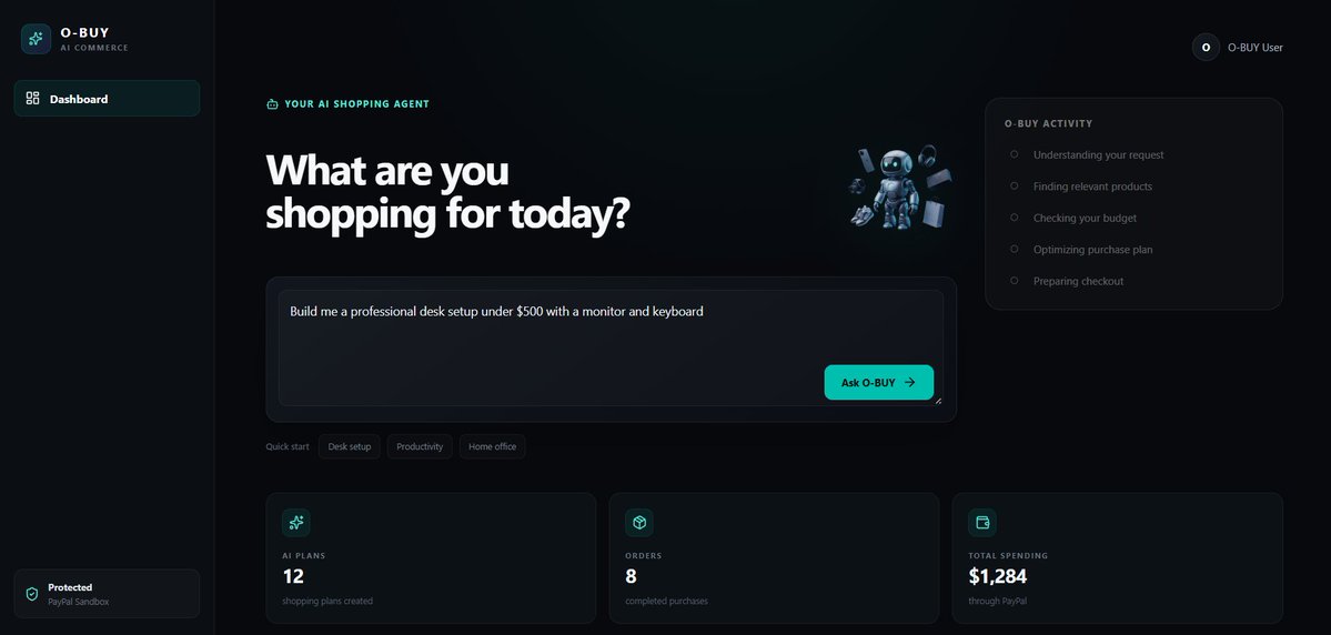 OriterCompany's tweet photo. 🚀 Introducing O-BUY

An AI-powered agentic commerce experience that helps users discover products, make smarter decisions, manage their budget, and move from intent to purchase with PayPal.

AI × Commerce × Payments +Paypal🛒🤖💳

#AgenticCommerce #AI #PayPal https://t.co/S5AHTsrkjb