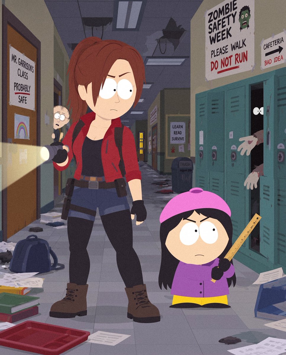 theSosiKevin's tweet photo. SOUTH PARK × RESIDENT EVIL x KRUELVERSE 🧟‍♂️

What happens when Raccoon City meets South Park? 💀

Made this crossover using Syntx — but that’s only a small part of what you can do there. You can switch between different AI models and tools for images, video, text, research and more, all in one place.

🔗 https://t.co/kJYXEJbSSM
🎟️ Use code “KEVIN” = -15% discount. 

Which crossover should I make next? 👀