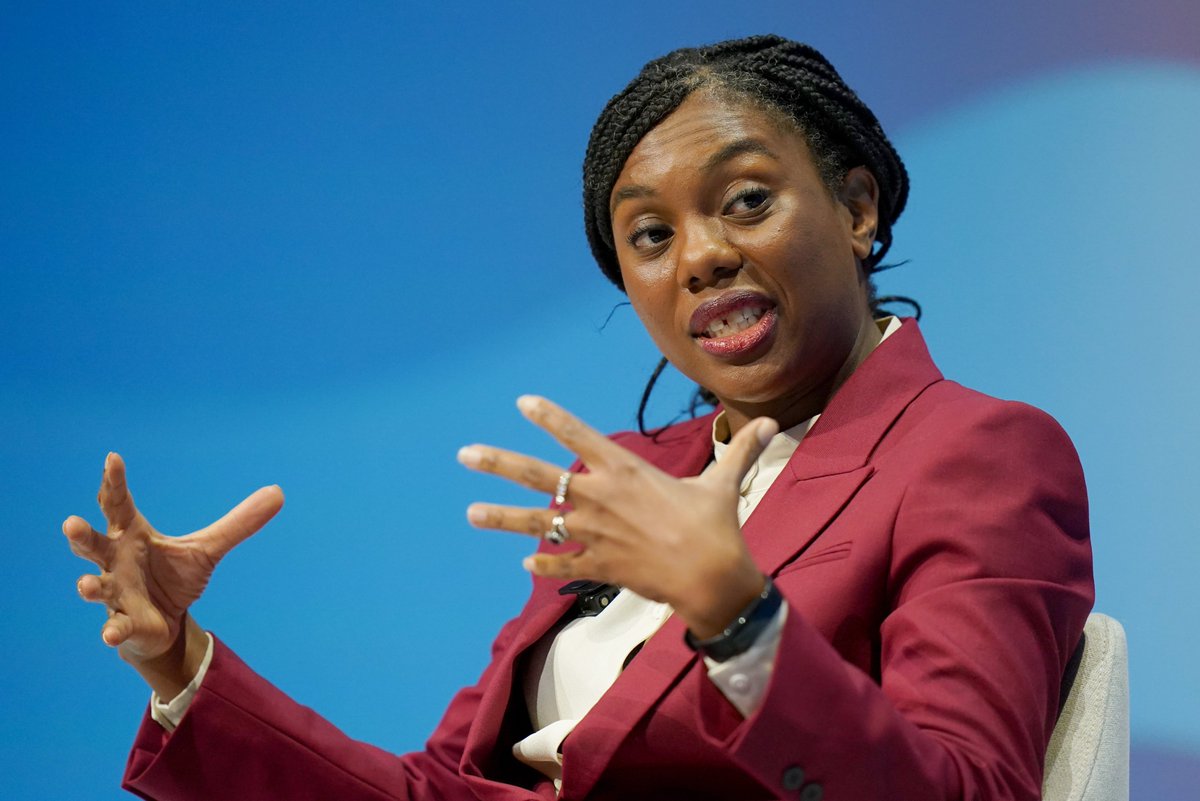 cra46159's tweet photo. Kemi Badenoch's mother brought her from Nigeria to be born in London, in order to gain a British passport, then took her back to Nigeria until she was 16, having had a Muslim upbringing. Now she's here as Conservative Party leader. Worked it out yet? https://t.co/IT6iu5qjw1
