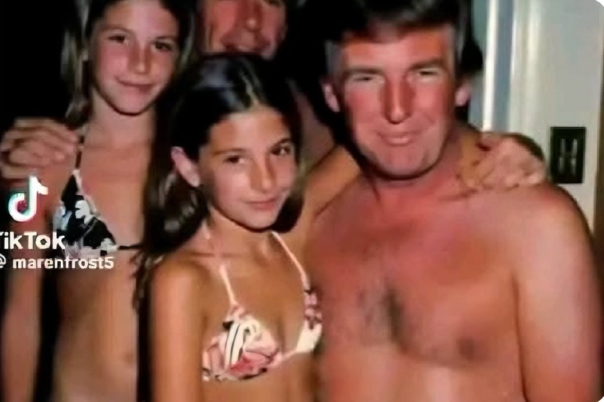 Shabskk's tweet photo. This is not normal. A grown man — powerful, wealthy, famous  photographed alongside young girls in revealing clothing in private settings, linked to one of the worst child traffickers in history. 

Jeffrey Epstein — convicted paedophile, child rapist, monster, and Donald Trump, close friend, associate, someone who visited his island, partied with him, praised him, their connection is not a coincidence.

 It is not friendship. It is a pattern. And it is not normal. Rape. Torture. Trafficking of children. These are crimes. 

And anyone connected to them, anyone who protected them, anyone who stayed silent, shares in the guilt..
JeffreyE pinttpje pinttpeado Pinttrape pinttepst pintt17d pintt30 pinttopen pinttpdt2 DonaldT