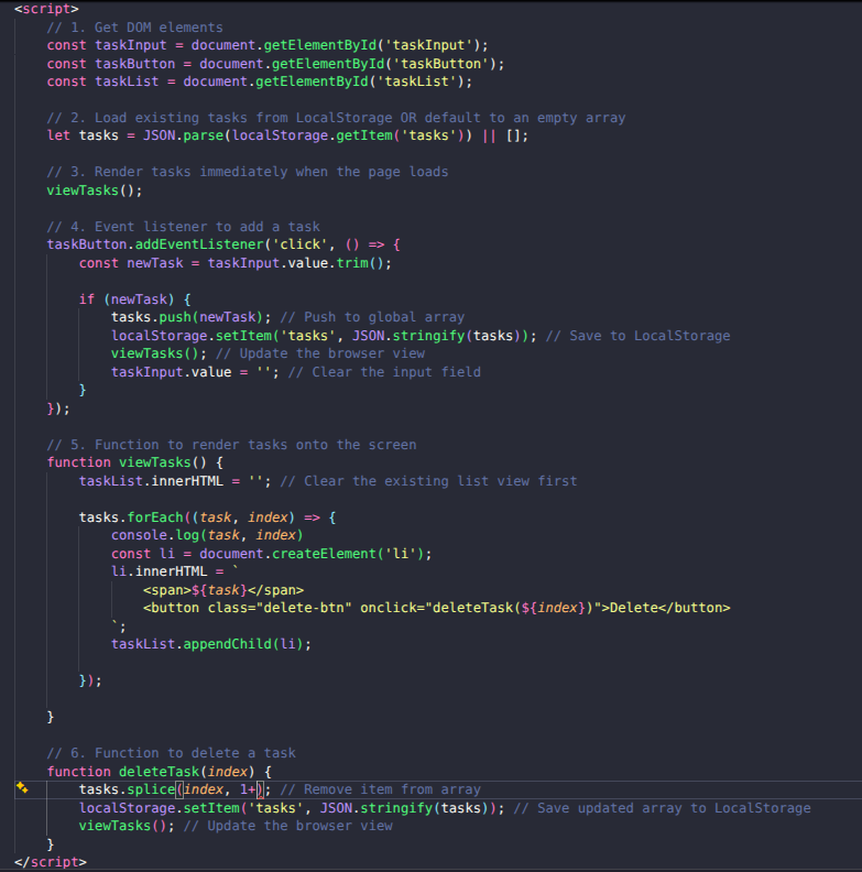 iDev_dixon's tweet photo. I noticed my app data disappeared after every refresh, so I explored localStorage.
I learned setItem(), getItem(), JSON.stringify() &amp; JSON.parse().
For my next project, I want more than output—I want persistence + a proper UI. 
full post on:https://t.co/tlNbIVz0BA
#BlockfuseLabs https://t.co/dWuy4aBSgU