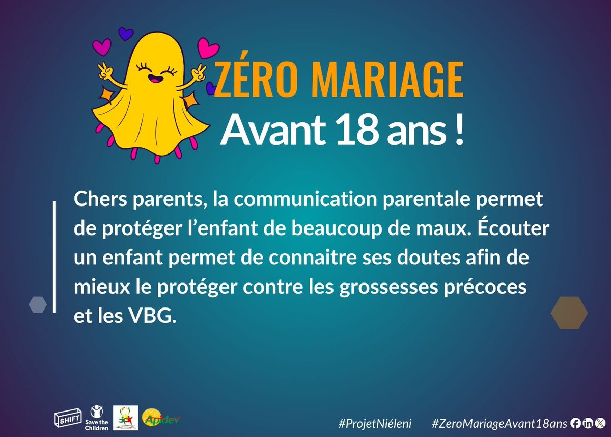 APJECML's tweet photo. Écouter aujourd’hui, protéger demain.  

 #Niéleni 
#ZeroMariageAvant18ans 
#SCIMali 
#InvestirDansLesDroitsDesFilles https://t.co/UP0IH2hhul