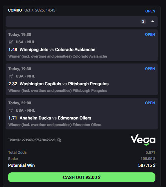 Alexx_'s tweet photo. NHL Parlay for the night 

If it hits ill give someone on this post $25 https://t.co/wl7wyjoaVv