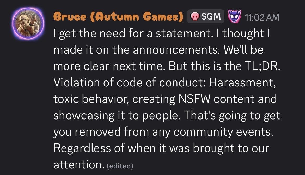 parta_228's tweet photo. You don’t need to "remove" me from future events. I had already decided not to participate anyway. I make art for the Skullgirls community, not for you. Your events don’t define my place in it. "We’ll be clearer next time" doesn’t change what happened this time
@sgmobile https://t.co/LfA9h6iA74