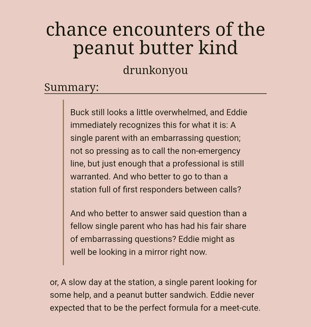 losethewar's tweet photo. #buddie: chance encounters of the peanut butter kind

[ 5.1k ]

→ different first meeting + meet-cute
→ fluff and comfort
→ amputees buddie
→ non-firefighter buck (for now)

♡ art by the amazing @abritincanada

🔗 https://t.co/NFel3B1V3r https://t.co/LcaXdEvqRO