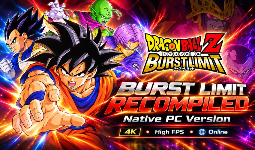AmigamagazineGA's tweet photo. Dragon Ball Z: Burst Limit Recompiled brings the 2008 fighter to PC with 4K, high frame rates and online play. A fresh way to revisit Dimps’ classic, with modern options built around the original game. #DragonBallZ #RetroGaming https://t.co/NhWELoo3Lk https://t.co/Y49HNXSMX9
