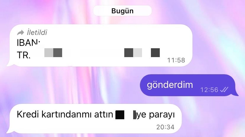 permsky99's tweet photo. para transferini yanlışlıkla kk'den yapmışız... babam infazımı verdi https://t.co/dCJxaJMjnF