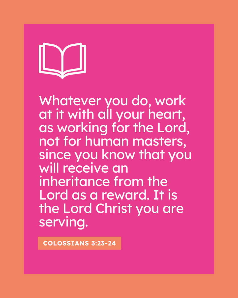 Hope1032's tweet photo. Whatever today holds, do it as if you're doing it for the Lord. 📖
#VerseOfTheDay #Hope1032 https://t.co/10t1KxTEro