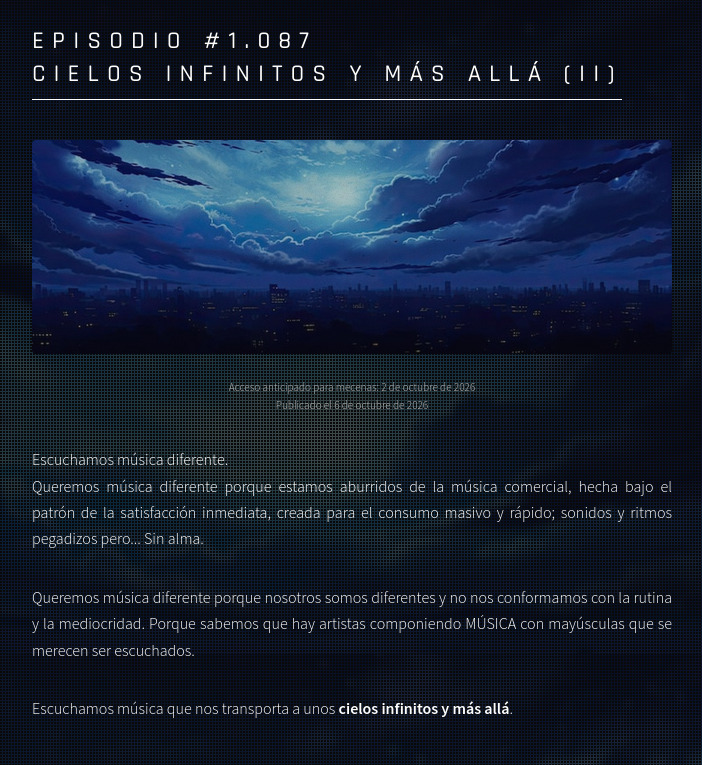 lostfrontier's tweet photo. Ayer fue un gran día: ¡ayer hubo EPISODIO NUEVO de lostfrontier! 😄
📻 Episodio #1.087 | “Cielos infinitos y más allá (II)“ » https://t.co/jG8AeRviCw https://t.co/cmurdC1Jqs