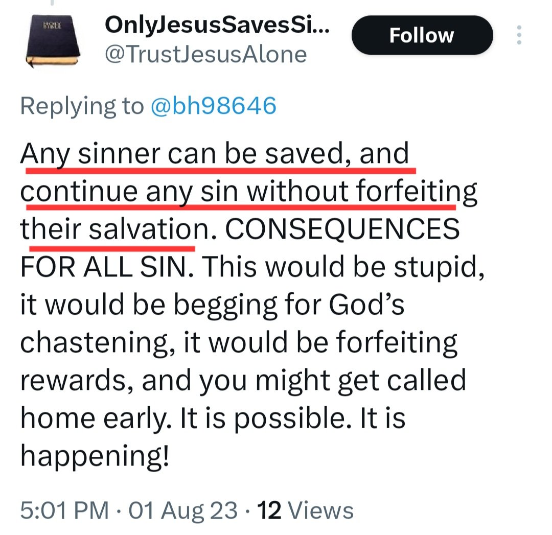 RisingDisciples's tweet photo. @Dxnzxl99 @DixitEtFecit It's impossible to have a rational, reasonable dialogue with people, like you, who are somehow able to swallow the kind of Blasphemous filth taught by deceivers like Yankee Arnold and the other hyper-grace heretics below.

May the Lord free you from deception &amp; delusion. https://t.co/1DouADjmoQ