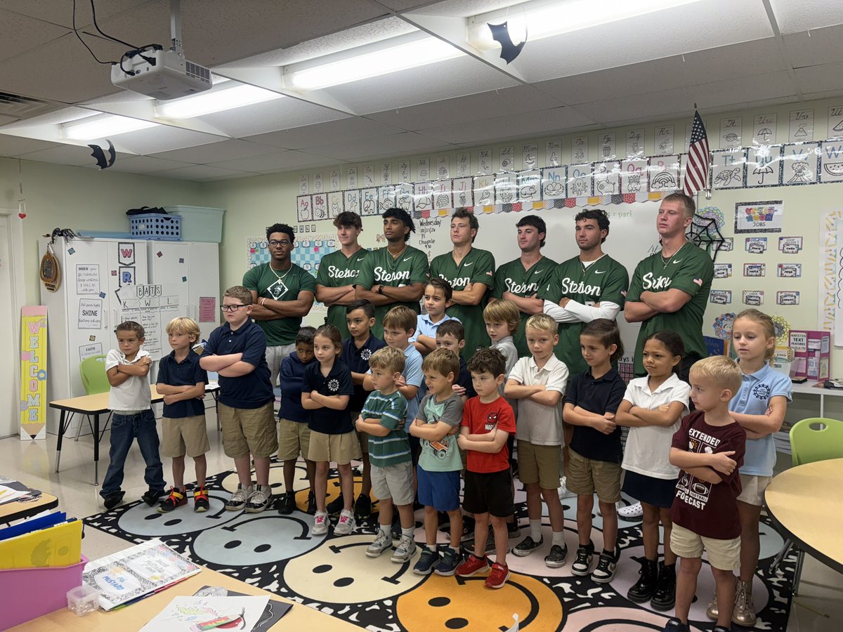 StetsonBaseball's tweet photo. Hatters this morning at First Presbyterian Day School. https://t.co/eYIY8xFasK
