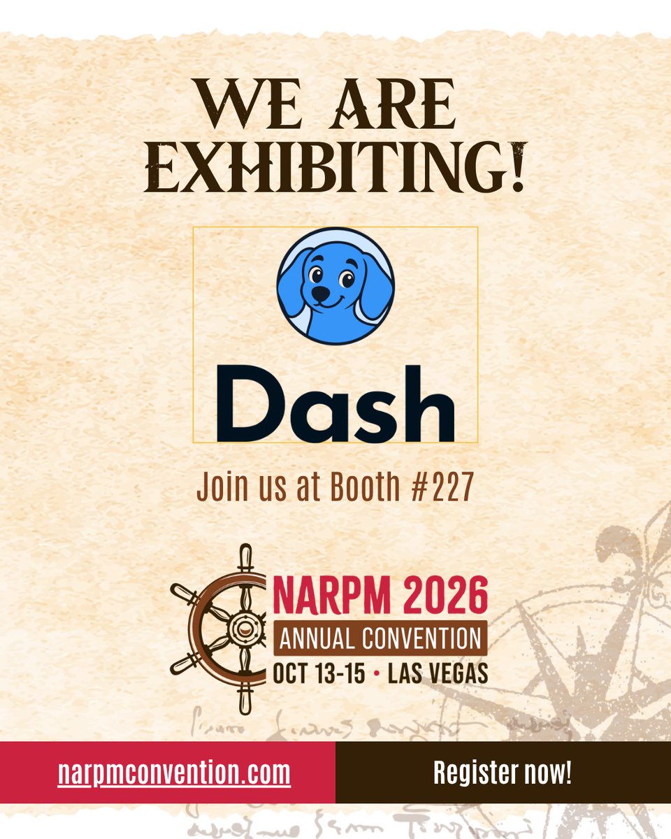 ProcessStreet's tweet photo. Property management runs better when the right people and processes connect.

We’re excited to exhibit at the NARPM® 2026 Annual Convention & Trade Show in Las Vegas, October 13–15.

Stop by Booth 227 to connect with our team, learn more about Dash, and see how we support property management professionals with more reliable, efficient ways to work.

We’re looking forward to a great week of conversations, new ideas, and connections with the NARPM® community.

Learn more: https://t.co/F87mDNzLMa

Save this if you’ll be at the convention, and come see us at Booth 227.

#NARPM26 #NARPM #PropertyManagement #WorkflowAutomation