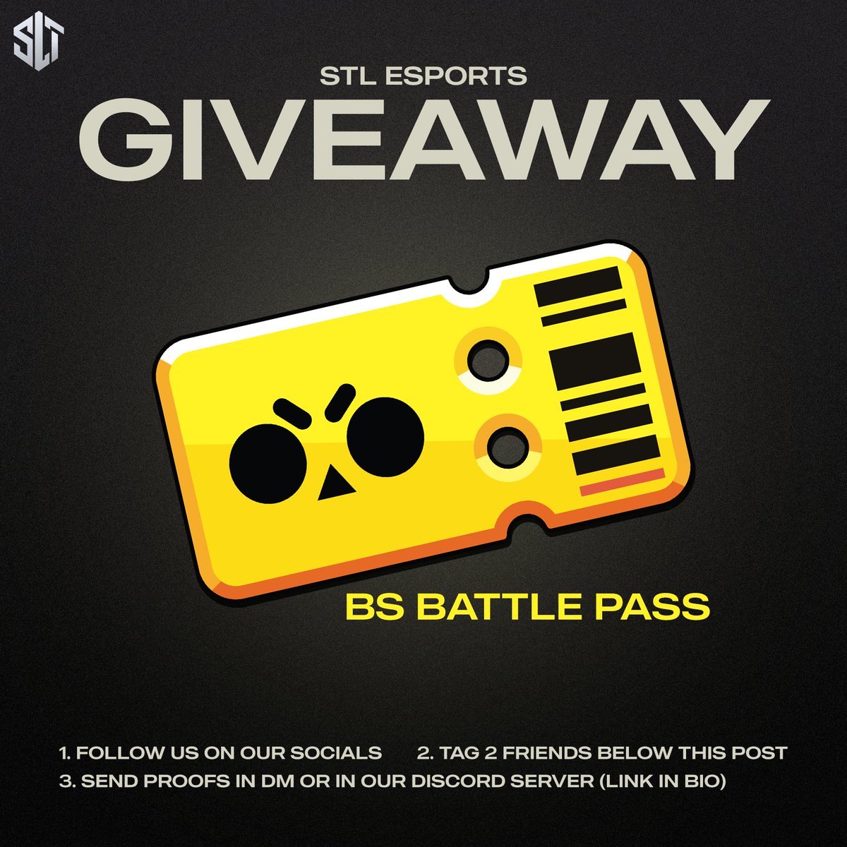 slt_esport's tweet photo. PASS GIVEAWAY COME PARTECIPARE:
❤️ Metti Like a questo post
➕ Segui SLT su tutti i nostri social
👥 Tagga 2 amici nei commenti
🔥 Al raggiungimento dei 100 LIKE verrà effettuata l'estrazione!
Un solo vincitore. Un Brawl Pass in palio.

Buona fortuna a tutti! https://t.co/r81Ca5ZRim