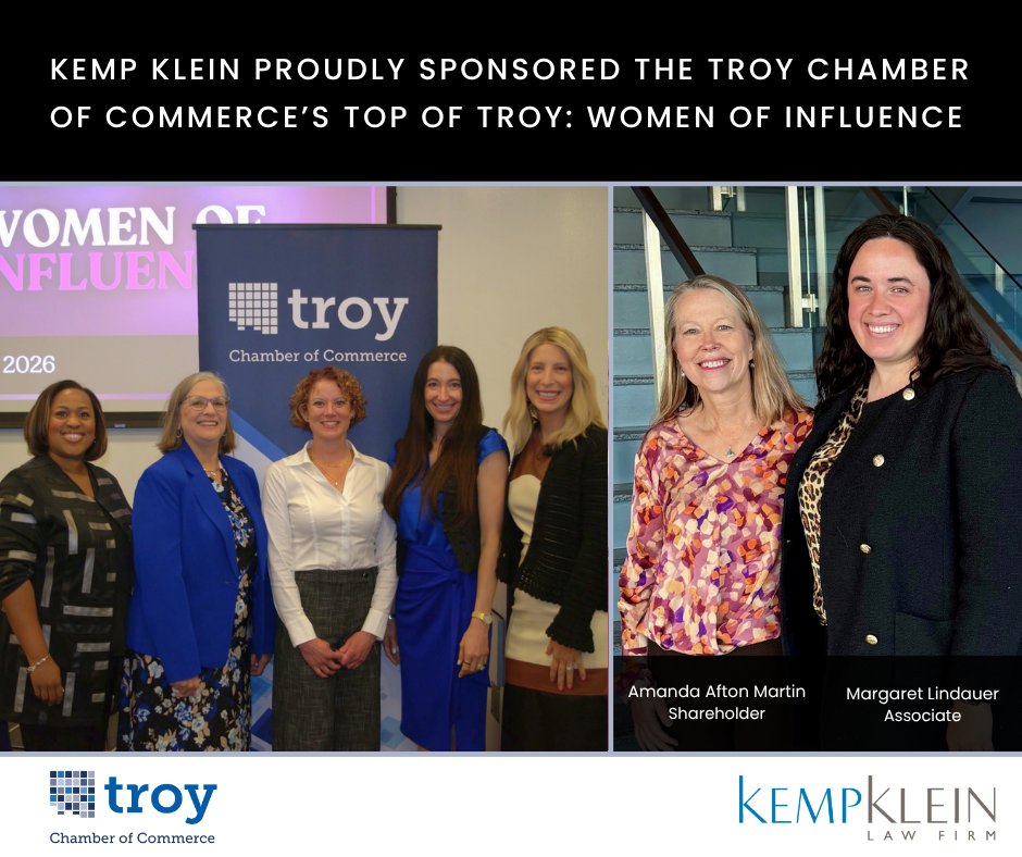 KempKleinLaw's tweet photo. Kemp Klein was proud to sponsor the Troy Chamber of Commerce’s 2026 Top of Troy: Women of Influence event at Walsh College. Attorneys Klara Zierk, Amanda Afton Martin, Margaret Lindauer and Connie M. Meech attended on behalf of the firm.

https://t.co/hL2goatlss

#TroyMichigan https://t.co/m51tttNAk9