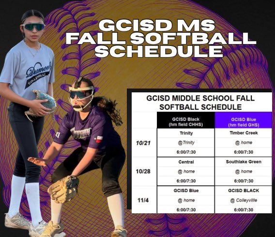 GHSMustangSB's tweet photo. GCISD Middle School Fall Ball starts on 10/21! Our practices have looked great so far, and we can’t wait to see these girls play! https://t.co/xhbBfxFLAL