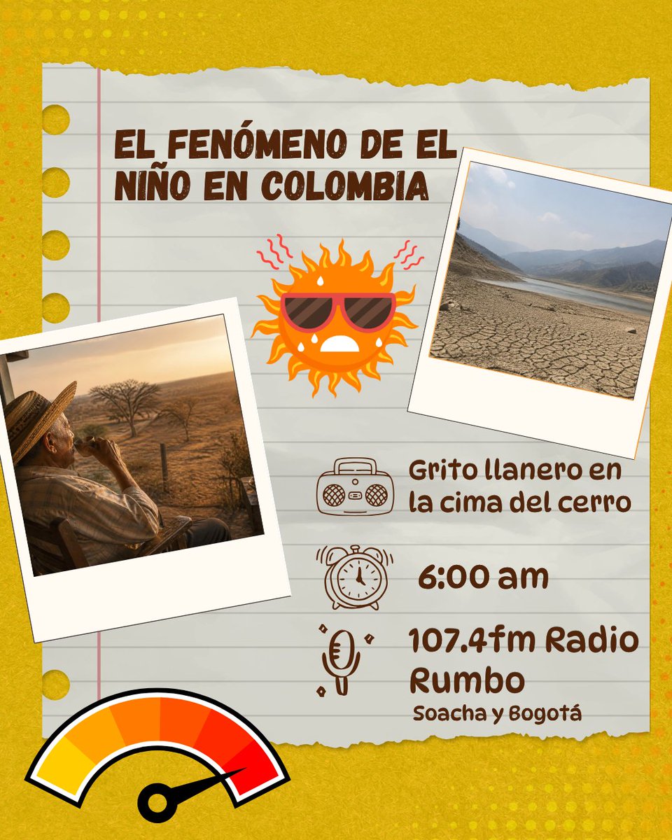 AdentroLlano's tweet photo. ☀️💧 Este jueves: 6am #GritoLlanero en 104.7FM Radio Rumbo (Soacha y Bogotá) habla de El Niño en Colombia, y 1pm #RoleandoALoVerde en https://t.co/Rj8wcSQyjb te invita al voluntariado ambiental 🌱 @alcaldiabogota @alcaldiasoacha #BibloRed #LlanoAdentro https://t.co/w5og0Dv9di
