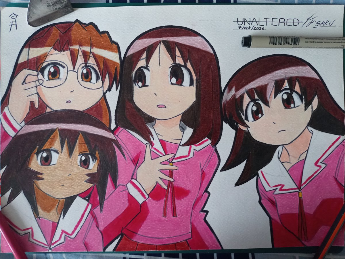 sakutakin0's tweet photo. POV: You are Chiyo 

#AzumangaDaioh #Azumanga #Fanart #TraditionalArt #KoyomiMizuhara #Kagura #AyumuKasuga #TomoTakino #あずまんが大王 https://t.co/f02dH1J2sU