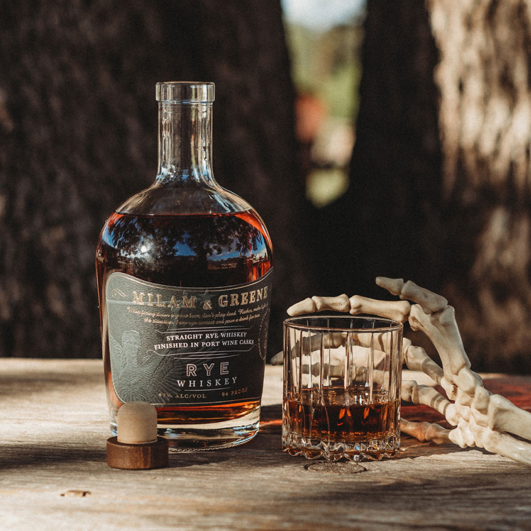 MinibarDelivery's tweet photo. Get spooky with Milam &amp; Greene. Whiskey that pairs perfectly with darker and cooler nights. https://t.co/VPrloZV6E0 https://t.co/haqRNEmxm4