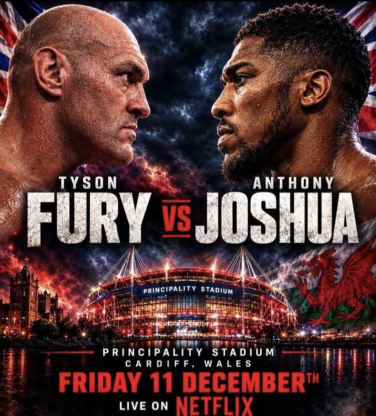 HamedsBoxing's tweet photo. 🚨 BREAKING NEWS: Tyson Fury vs Anthony Joshua is set for a 1AM RINGWALK in their big all British Heavyweight World Title fight in Cardiff, Wales. Fight is scheduled for the early hours of Saturday December 11 (U.K) https://t.co/95hXDxKDd1