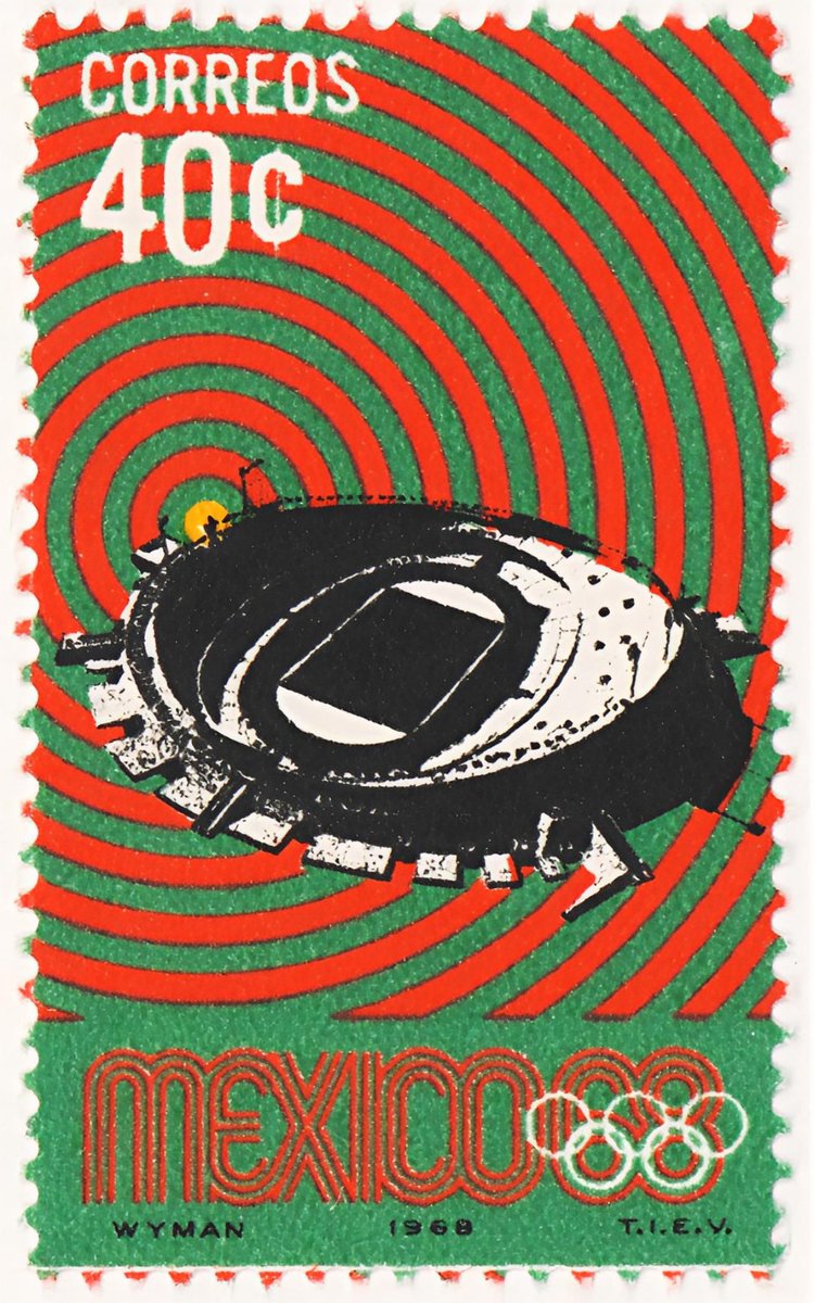 luusssso's tweet photo. The hypnotic geometry of designer Lance Wyman’s postage stamps for the 1968 Mexico City Olympics https://t.co/GVaiUnAkOR