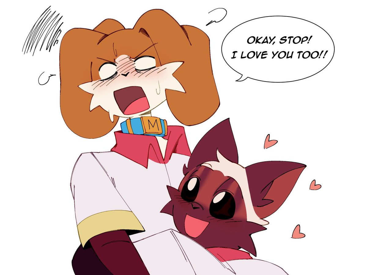 DevilshDonut's tweet photo. He's such a baby 

Art by @EmpDey 🩷🩷✨️ 
#SmilingCrittersOC https://t.co/aQz9BAclPE