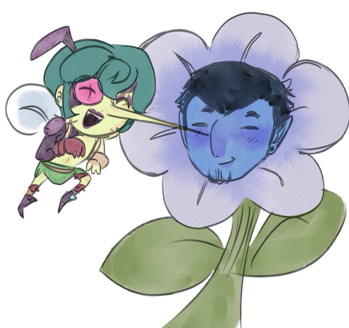 oksih_gamba's tweet photo. Day 7 - flowers 
I thought about doing both as flowers, but flowangelo didn’t looked good 😞 so pls accept humminsquito angelo #yumeart #yumetober https://t.co/GrEEPNr8r7