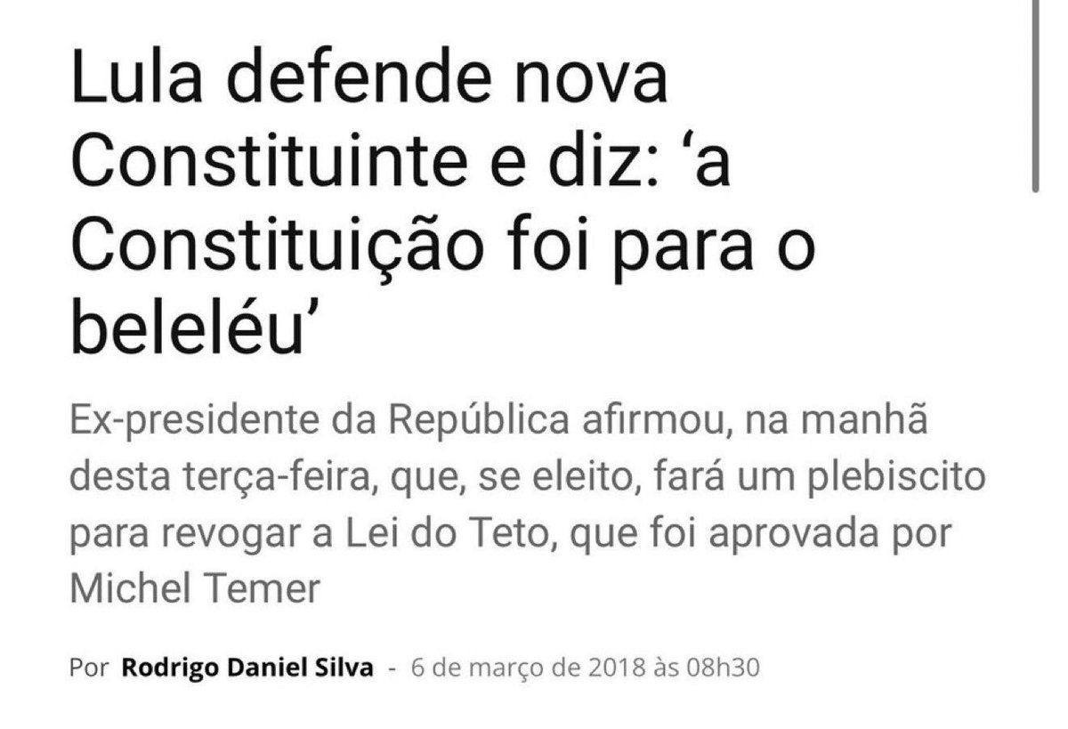 lucaspavanato's tweet photo. Onde a esquerda estava quando o Lula sugeriu uma nova Constituinte? https://t.co/qfH6PAvRhf