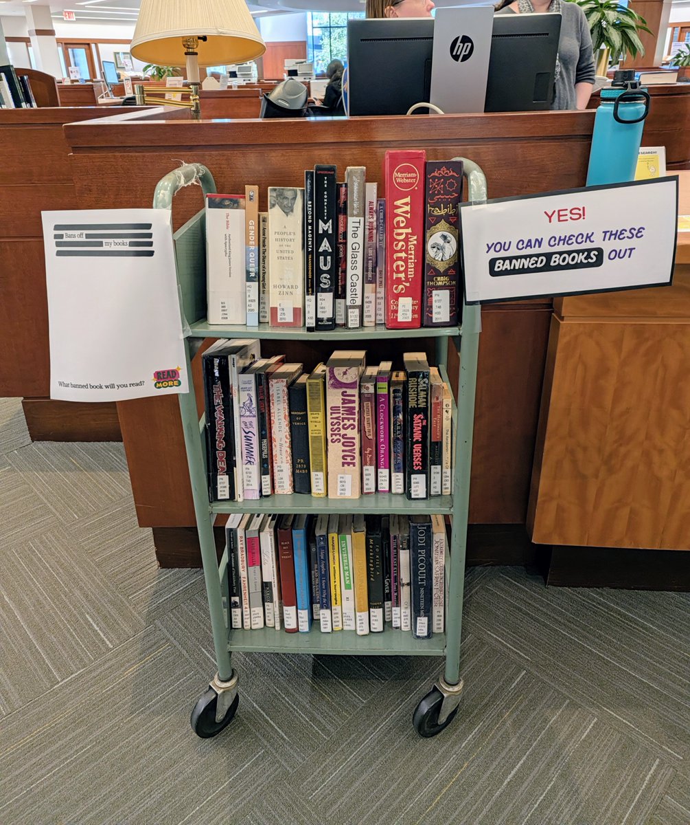 FordhamLibrary's tweet photo. Banned Books, but make it borrowable! Think a book has been banned? Come see what the fuss is about! Our banned books display is full of challenged titles just waiting to be checked out. Stop by the Walsh Library Reference Desk &amp; pick a book, and read for yourself. https://t.co/OxBLIjgXj1